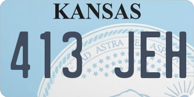 KS license plate 413JEH