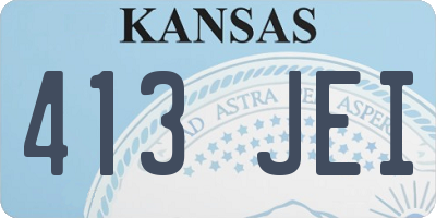 KS license plate 413JEI