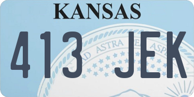 KS license plate 413JEK