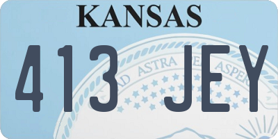 KS license plate 413JEY