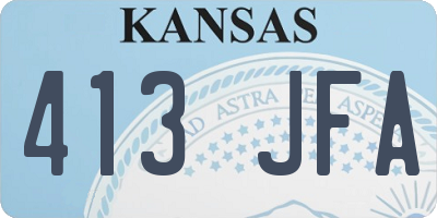 KS license plate 413JFA