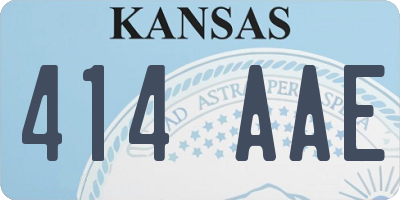 KS license plate 414AAE