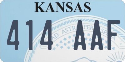 KS license plate 414AAF