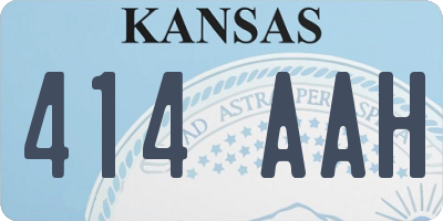 KS license plate 414AAH