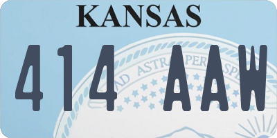 KS license plate 414AAW