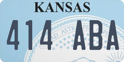 KS license plate 414ABA