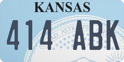 KS license plate 414ABK