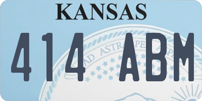 KS license plate 414ABM