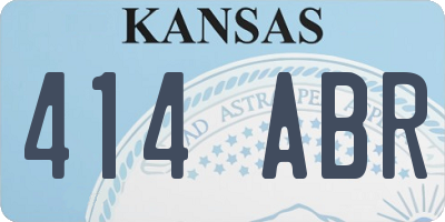 KS license plate 414ABR