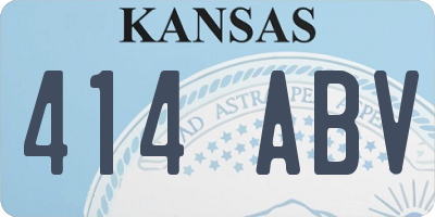 KS license plate 414ABV