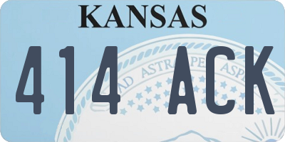 KS license plate 414ACK