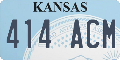 KS license plate 414ACM