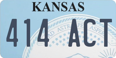 KS license plate 414ACT