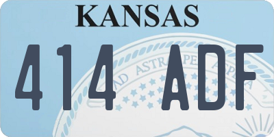 KS license plate 414ADF