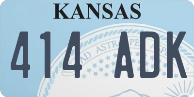 KS license plate 414ADK