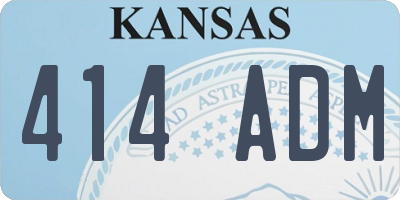 KS license plate 414ADM