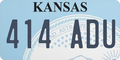 KS license plate 414ADU