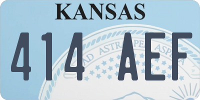 KS license plate 414AEF