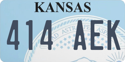 KS license plate 414AEK