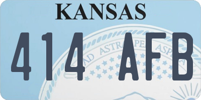 KS license plate 414AFB