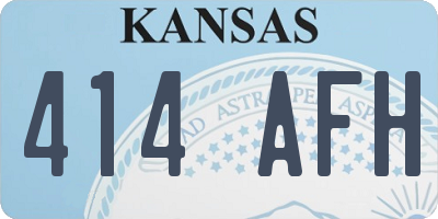 KS license plate 414AFH