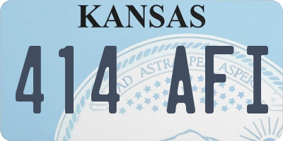 KS license plate 414AFI