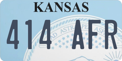 KS license plate 414AFR