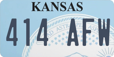 KS license plate 414AFW