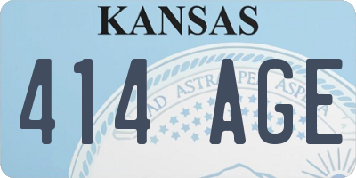 KS license plate 414AGE