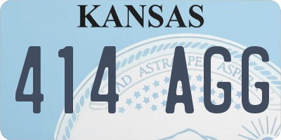KS license plate 414AGG