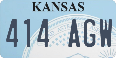KS license plate 414AGW