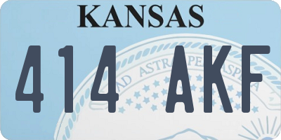 KS license plate 414AKF