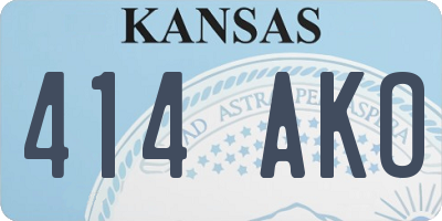 KS license plate 414AKO