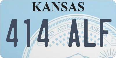 KS license plate 414ALF