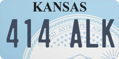 KS license plate 414ALK