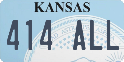 KS license plate 414ALL