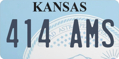 KS license plate 414AMS