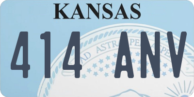 KS license plate 414ANV