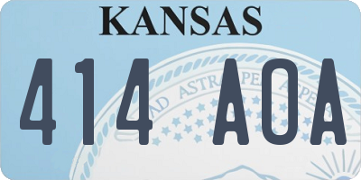 KS license plate 414AOA