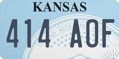 KS license plate 414AOF