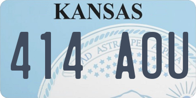 KS license plate 414AOU