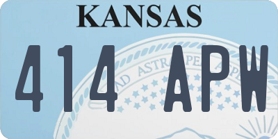 KS license plate 414APW