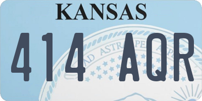 KS license plate 414AQR