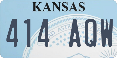 KS license plate 414AQW