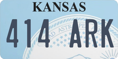 KS license plate 414ARK