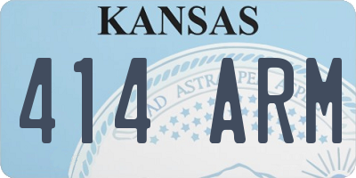 KS license plate 414ARM