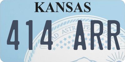 KS license plate 414ARR