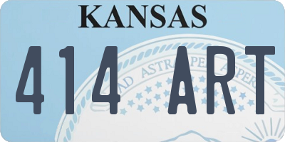 KS license plate 414ART