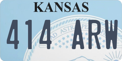 KS license plate 414ARW