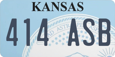 KS license plate 414ASB